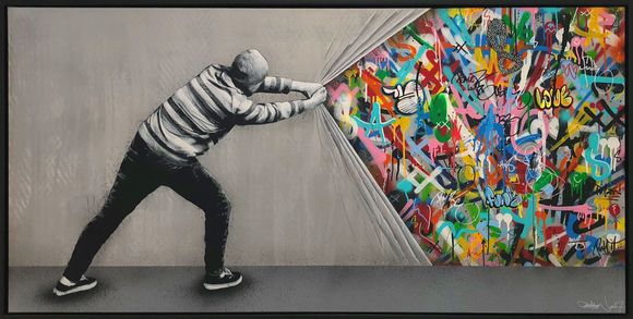 Martin Whatson "behind the curtain" Artwork on canvas