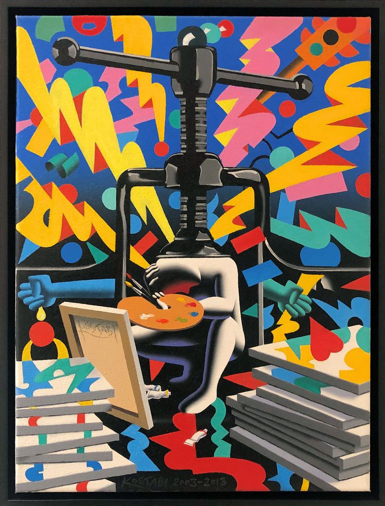 Mark Kostabi Gemälde If time were my friend Mark Kostabi Gemälde If time were my friend