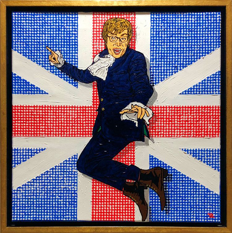 Jumping Austin Powers im Roy Lichtenstein Style