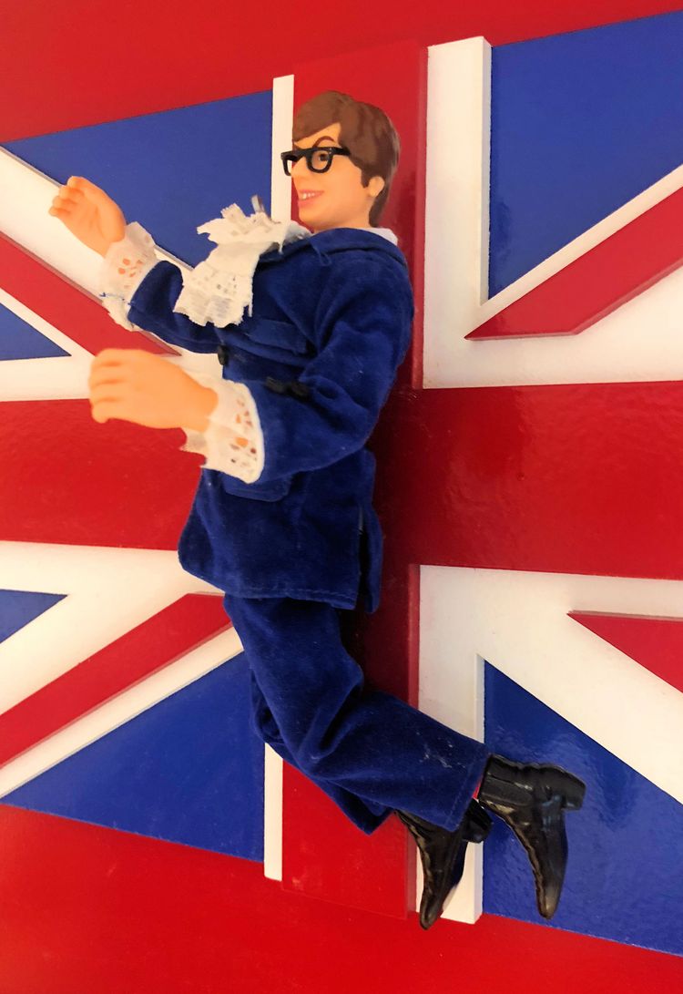 3D Konkstruktion Austin Powers vor Union Jack