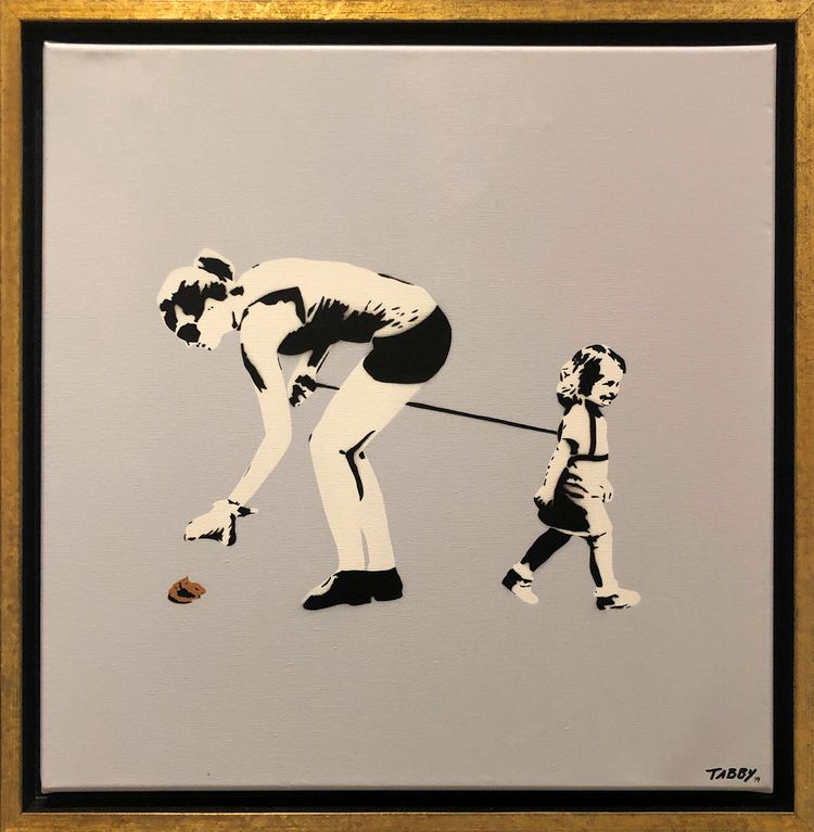 Tabby Street Art Stencil on canvas: Little Animal Tabby Street Art Stencil on canvas: Little Animal