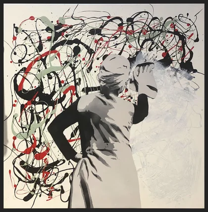 Kunstrasen Stencil Art "Trip Remover"
