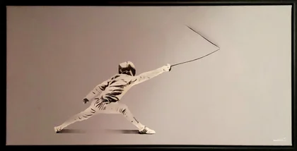 Kunstrasen Stencil Art "Atacking the blank Canvas"