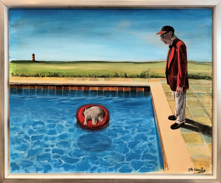 Otto Waalkes Gemäde Ruhe im Pool Otto Waalkes Gemäde Ruhe im Pool