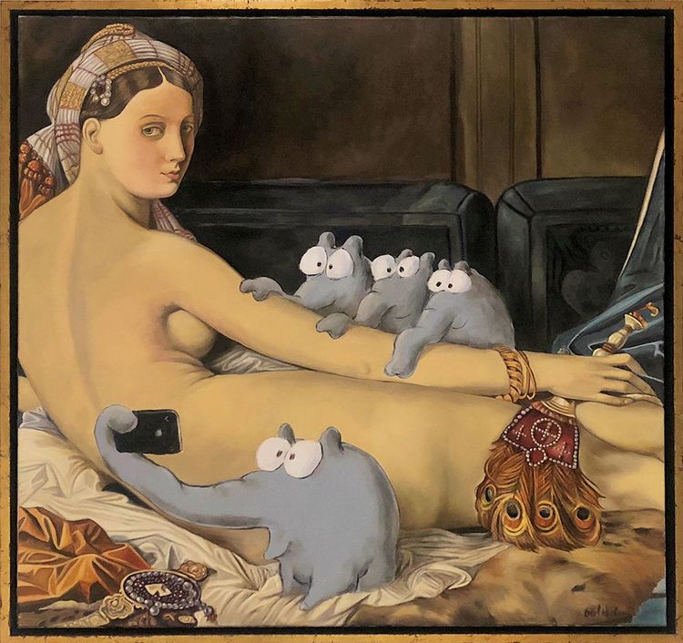 Otto Waalkes Gemälde "Gruppenbild mit Dame"