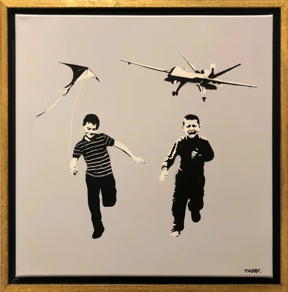 Tabby Street Art Stencil on canvas: Wonder Years