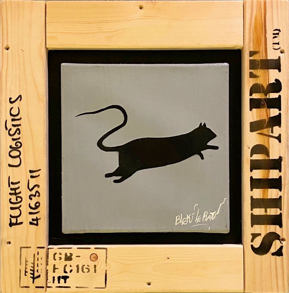 Blek le Rat Signature Rat in Flight Logistic Frame