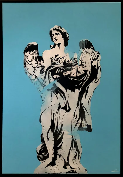 Kunstrasen Stencil Art "The new Saint"