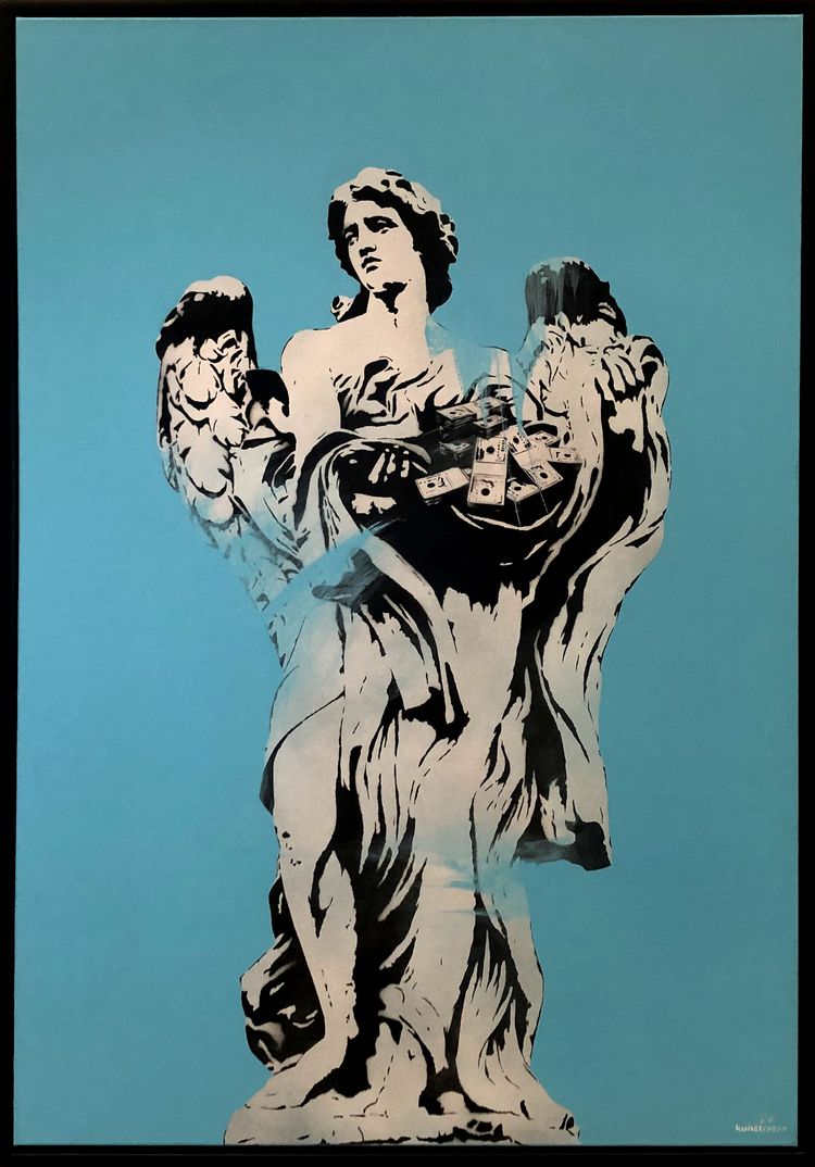 Kunstrasen Stencil Art "The new Saint" Kunstrasen Stencil Art "The new Saint"