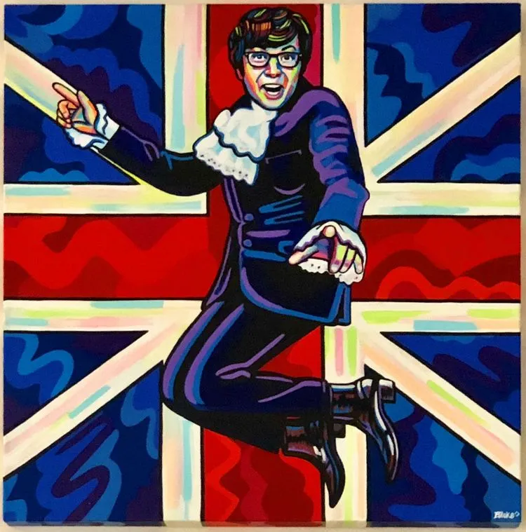 Blake Chamberlein Gemälde Jumping Austin Powers