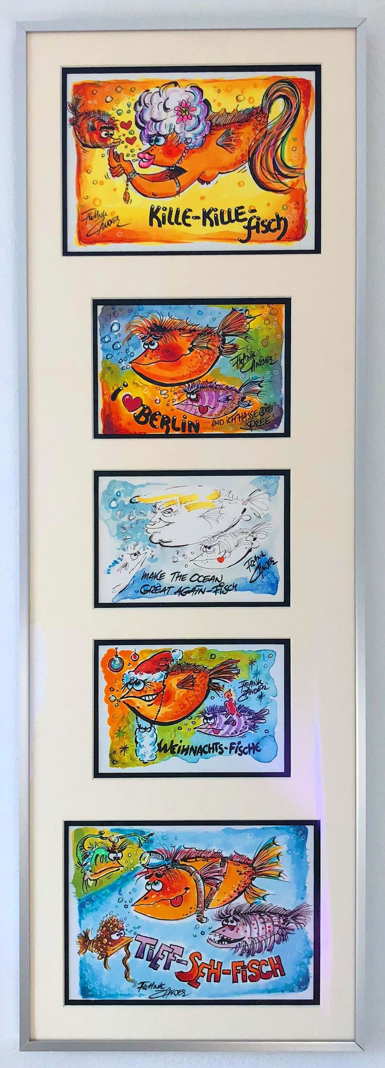 Fischserie - 5 Aquarelle von Frank Zander Fischserie - 5 Aquarelle von Frank Zander