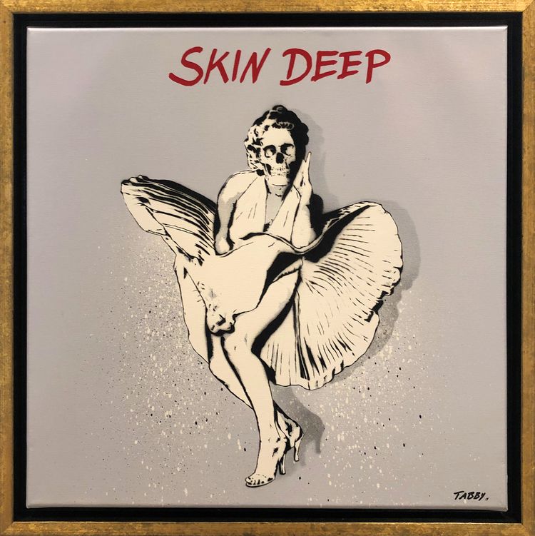 Tabby Street Art Stencil on canvas: Skin Deep