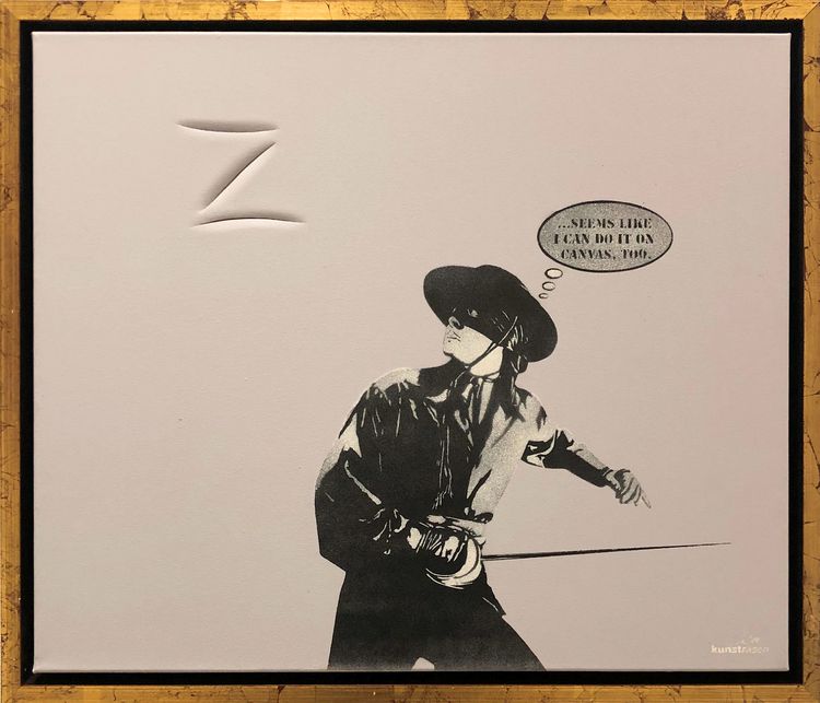 Kunstrasen Stencil Art "Zorro"