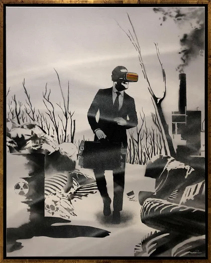 Kunstrasen Stencil Art "The Future looks bright"