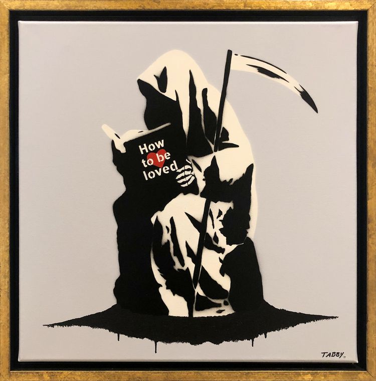 Tabby Street Art Stencil on canvas: how to be loved Tabby Street Art Stencil on canvas: how to be loved