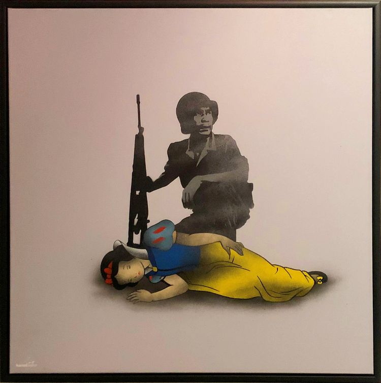 Kunstrasen Stencil Art "Killed Reality the fairytale Star?" Kunstrasen Stencil Art "Killed Reality the fairytale Star?"