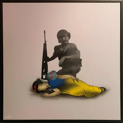 Kunstrasen Stencil Art "Killed Reality the fairytale Star?"
