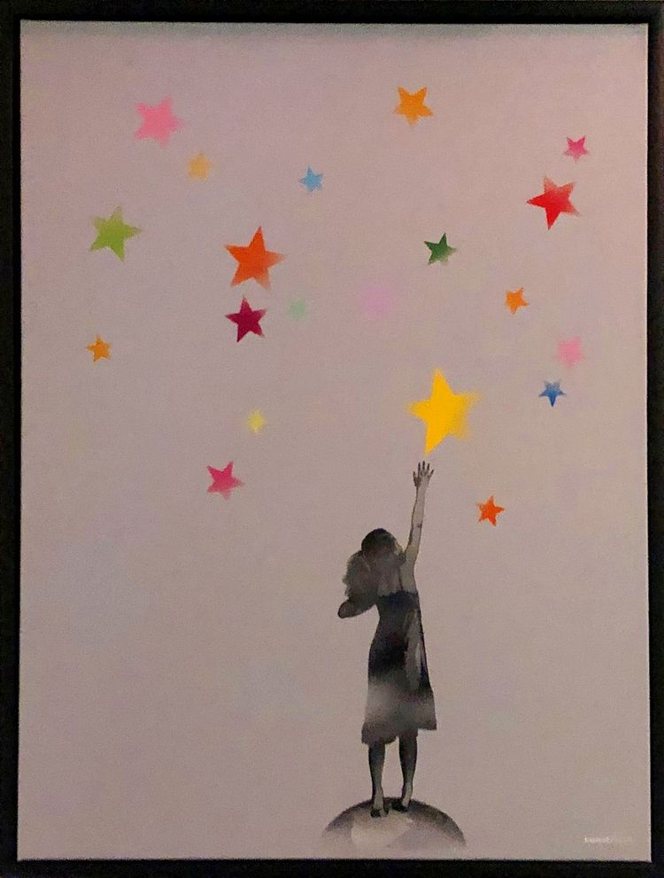 Kunstrasen Stencil Art "Why reach for the stars"