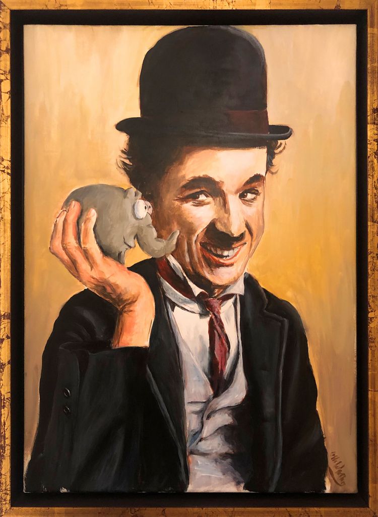 Otto Waalkes Gemälde Charly Chaplin Otto Waalkes Gemälde Charly Chaplin