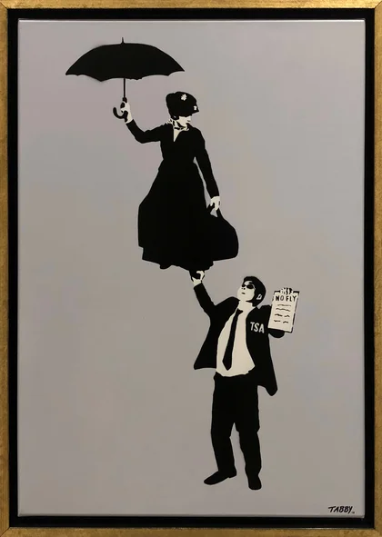 Tabby Streetart Gemälde "No Fly"
