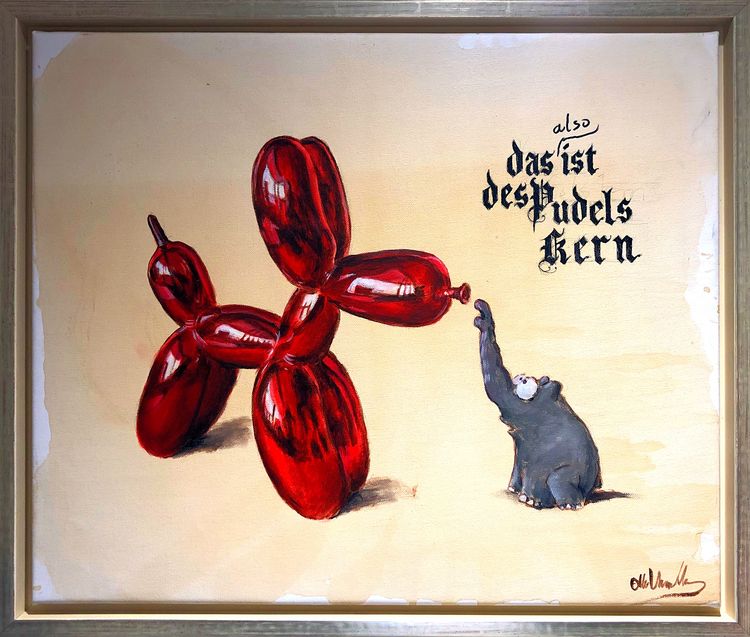 Otto Waalkes Gemälde Das ist des Pudels Kern
